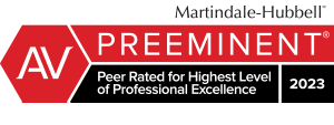 Martindale-Hubbell AV Preeminent | Peer rated for highest Level of professional Excellence 2023